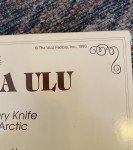 Birch Wood Ulu Knife with Display Stand - 1993