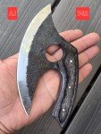 Carbon Steel Alaskan Ulu Knife for Kitchen & Outdoors