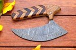 Custom Handmade Damascus Steel Ulu Chef Knife