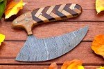 Custom Handmade Damascus Steel Ulu Chef Knife