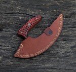 Hand Forged Damascus Steel Ulu Hunting Knife