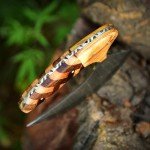 Damascus ULU Knife with Leather Sheath - Versatile Tool