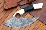Custom Handmade Damascus Steel Ulu Chef Knife