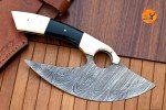 Custom Handmade Damascus Steel Ulu Chef Knife