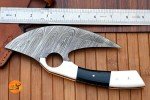 Custom Handmade Damascus Steel Ulu Chef Knife