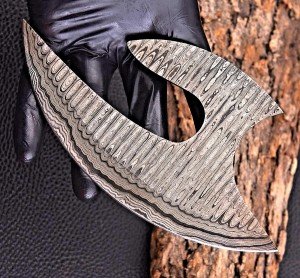 Custom Handmade Damascus Steel Ulu Knife Blank