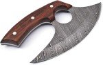 Damascus Steel Ulu Knife for Chopping and Boning
