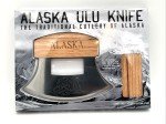 Engraved Bear Alaska ULU Knife with Wooden Stand