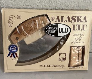 1993 Alaska Ulu Knife with Birch Wood Stand