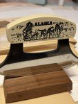1993 Alaska Ulu Knife with Birch Wood Stand