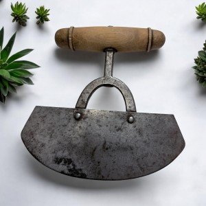Traditional Alaska Ulu Knife – Wood Handle & Steel Blade