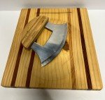 Alaska Ulu Knife with Wooden Chopping Board Set