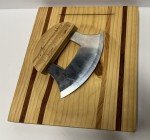 Alaska Ulu Knife with Wooden Chopping Board Set