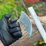 Damascus Ulu Knife with Sheath for Chopping