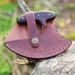 Damascus Ulu Knife with Sheath for Chopping