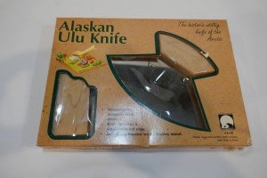 Alaska Ulu Knife with Wood Handle & Stand