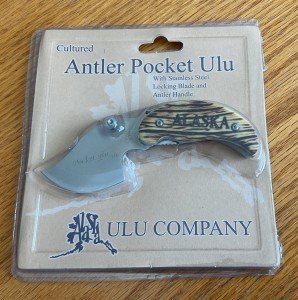 Alaska Pocket Ulu Knife with Antler Handle