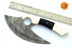 Custom Forged Damascus Steel Ulu Chef Knife
