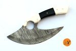 Custom Forged Damascus Steel Ulu Chef Knife
