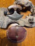 Damascus Steel Ulu Knife with Walnut Handle
