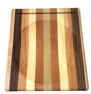 USA Multi Wood Ulu Mezzaluna Knife and Bowl