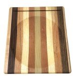 USA Multi Wood Ulu Mezzaluna Knife and Bowl