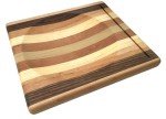 USA Multi Wood Ulu Mezzaluna Knife and Bowl