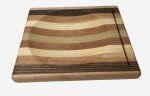 USA Multi Wood Ulu Mezzaluna Knife and Bowl