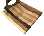 USA Multi Wood Ulu Mezzaluna Knife and Bowl