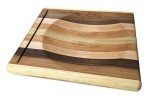 USA Multi Wood Ulu Mezzaluna Knife and Bowl