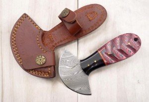 Red Ulu Knife with Pakkawood Handle - 5