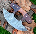 Handmade Damascus Steel Alaskan Ulu Chef Knife