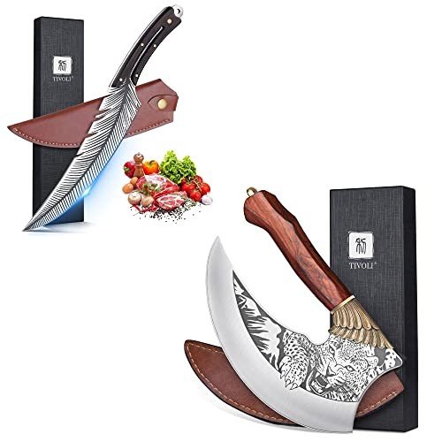 TIVOLI 9-Inch Ulu Knife and Pizza Cutter Set