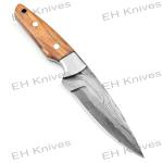 Handmade Damascus Steel Ulu Knife with Bone Handle