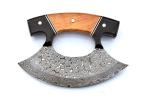 Damascus Steel ULU Knife with Sheath - 5.5" Blade