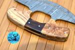 Custom Handmade Damascus Steel Ulu Chef Knife