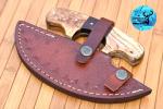 Custom Handmade Damascus Steel Ulu Chef Knife