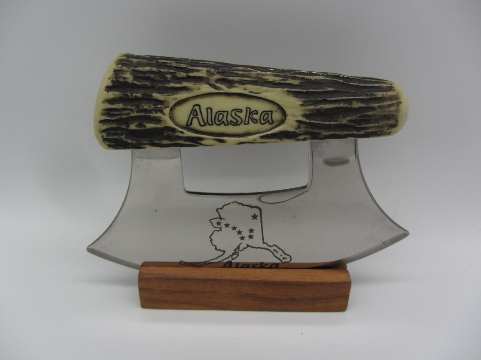 Alaska Eskimo ULU Knife with Wood Display