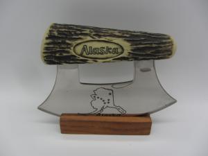 Alaska Eskimo ULU Skinning Knife with Wood Display