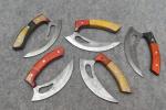 Custom Damascus Steel Skinning ULU Knife Set