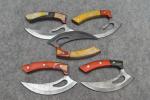 Custom Damascus Steel Skinning ULU Knife Set