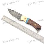 Handmade Damascus Steel Ulu Knife with Rosewood Handle