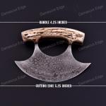 Damascus Ulu Knife with Sheath - Alaskan Style