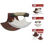 5.5" Ulu Knife with Bone Handle and Leather Sheath