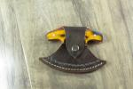 Eskimo Ulu Damascus Steel Knife with Wood Handle