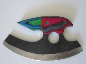 Custom Steel Ulu Knife for Kitchen Use
