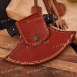 Damascus Steel Ulu Knife with Sheath