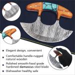 Alaskan Ulu Knife with Sheath - 5.5" Damascus Steel