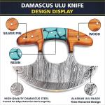 Alaskan Ulu Knife with Sheath - 5.5" Damascus Steel