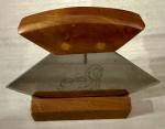 Alaska Ulu Knife with Wooden Handle & Stand